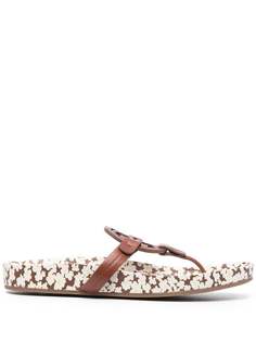 Tory Burch босоножки с цветочным принтом