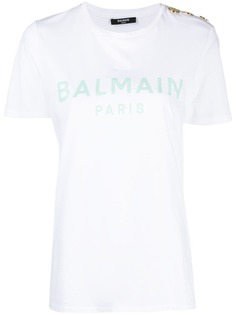 Balmain футболка с логотипом на пуговицах