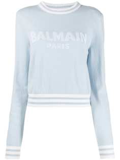 Balmain джемпер вязки интарсия с логотипом