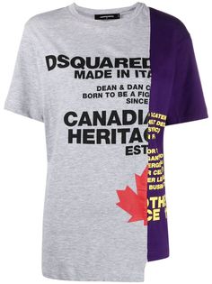 Dsquared2 футболка в технике пэчворк с логотипом