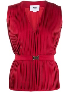 Atu Body Couture плиссированный топ с V-образным вырезом