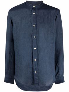 Eleventy рубашка с воротником-стойкой