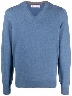 Brunello Cucinelli кашемировый джемпер с V-образным вырезом