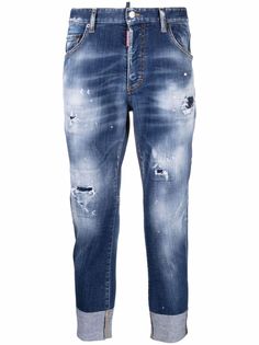 Dsquared2 укороченные джинсы средней посадки