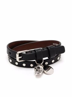 Alexander McQueen браслет в два оборота с декором Skull