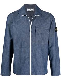 Stone Island джинсовая куртка с нашивкой-логотипом