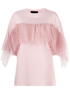 RED Valentino футболка со вставками из тюля пуэн деспри