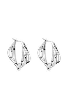 John Hardy серебряные серьги-кольца Bamboo