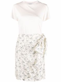 LANVIN юбка с цветочным принтом и завязками сбоку