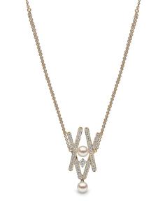 Yoko London колье Sleek из желтого золота с жемчугом и бриллиантами