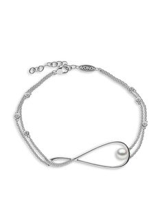 Yoko London браслет Sleek из белого золота с жемчугом и бриллиантами