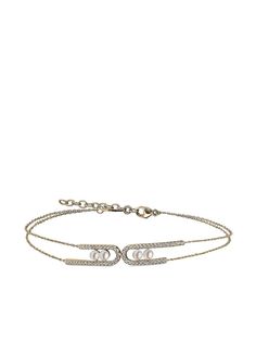 Yoko London браслет Sleek из желтого золота с жемчугом и бриллиантами