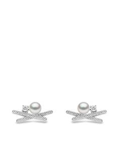Yoko London серьги Sleek из белого золота с жемчугом и бриллиантами