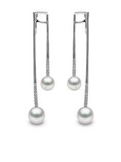 Yoko London серьги Sleek из белого золота с жемчугом и бриллиантами