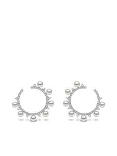 Yoko London серьги Sleek из белого золота с жемчугом и бриллиантами