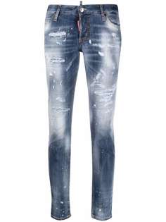 Dsquared2 джинсы с заниженной талией и эффектом потертости
