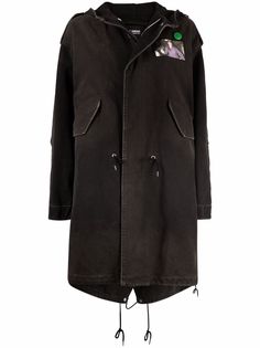 Raf Simons пальто с капюшоном и фотопринтом