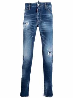 Dsquared2 узкие джинсы с эффектом потертости