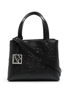 Armani Exchange сумка-тоут с тисненым логотипом