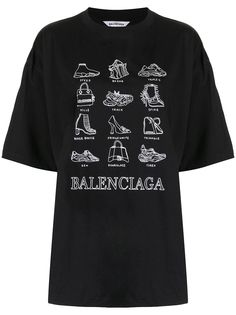 Balenciaga футболка оверсайз с принтом