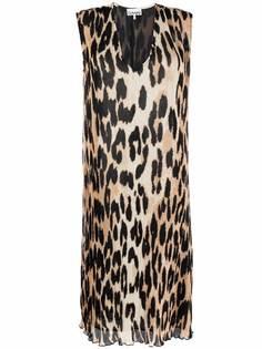GANNI платье-трапеция с леопардовым принтом