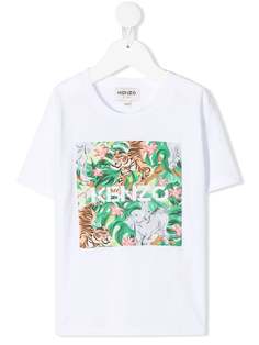 Kenzo Kids футболка из органического хлопка с принтом