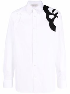 Alexander McQueen рубашка с длинными рукавами и вышивкой