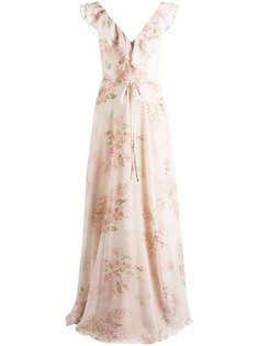 Marchesa Notte Bridesmaids платье Desio с оборками и цветочным принтом