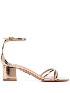 Aquazzura босоножки Purist 50 с эффектом металлик