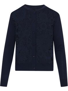 Oscar de la Renta кардиган с цветочным кружевом