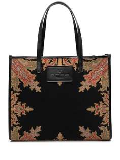 Etro жаккардовая сумка-тоут с узором пейсли