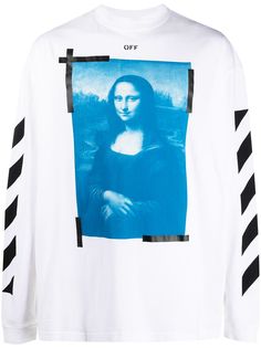 Off-White футболка с принтом Mona Lisa и логотипом Arrows