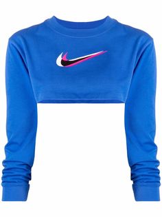 Nike укороченный свитер с принтом Swoosh
