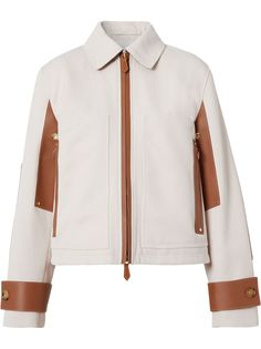 Burberry куртка из канваса с контрастной окантовкой