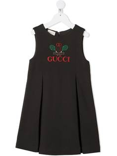 Gucci Kids платье с вышивкой Gucci Tennis