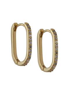 Nialaya Jewelry позолоченные серьги-кольца с фианитом