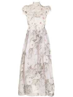 Zimmermann расклешенное платье с цветочным принтом