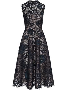 Oscar de la Renta платье с цветочной вышивкой