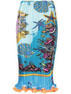 Versace плиссированная юбка с принтом Trésor de La Mer