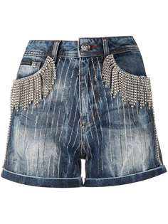 Philipp Plein джинсовые шорты с кристаллами