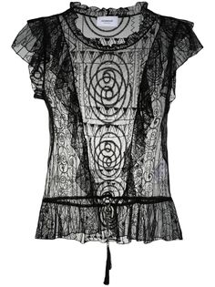 Dondup полупрозрачная блузка с вышивкой