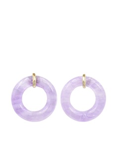 BONDEYE JEWELRY серьги Munchkin Jelly из желтого золота с аметистами