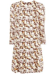 Tory Burch платье с цветочным принтом и складками