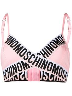 Moschino бюстгальтер с треугольными чашками и логотипом