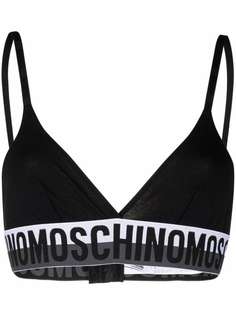 Moschino бюстгальтер-бралетт с треугольными чашками и логотипом