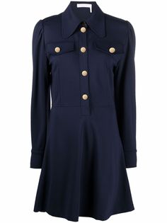 See by Chloé платье-рубашка с длинными рукавами