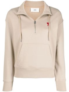 AMI Paris толстовка с монограммой Ami de Coeur и высоким воротником