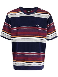 Stussy полосатая футболка с короткими рукавами