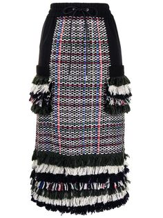 Sacai юбка с бахромой