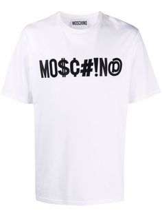 Moschino футболка с вышитым логотипом Symbols